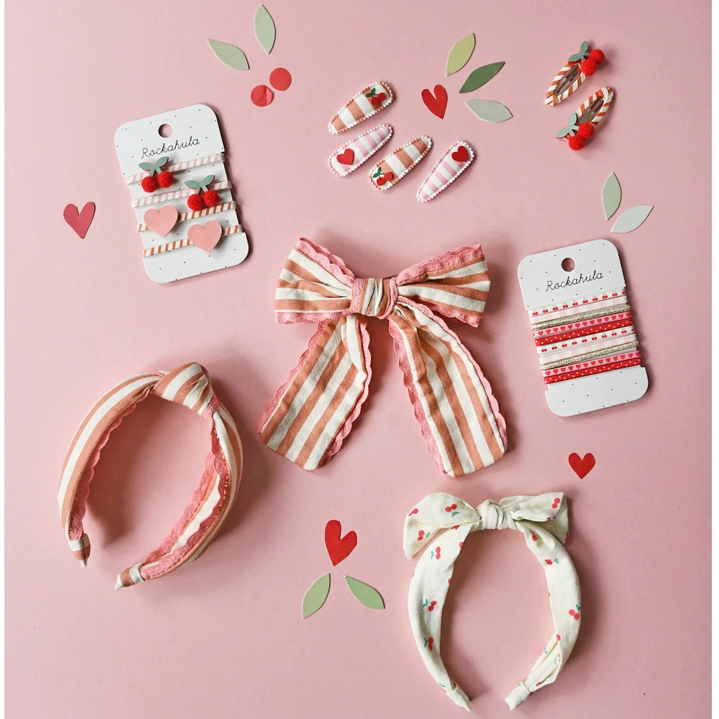 Rockahula Haarspangen / Stripy Cherry Clips