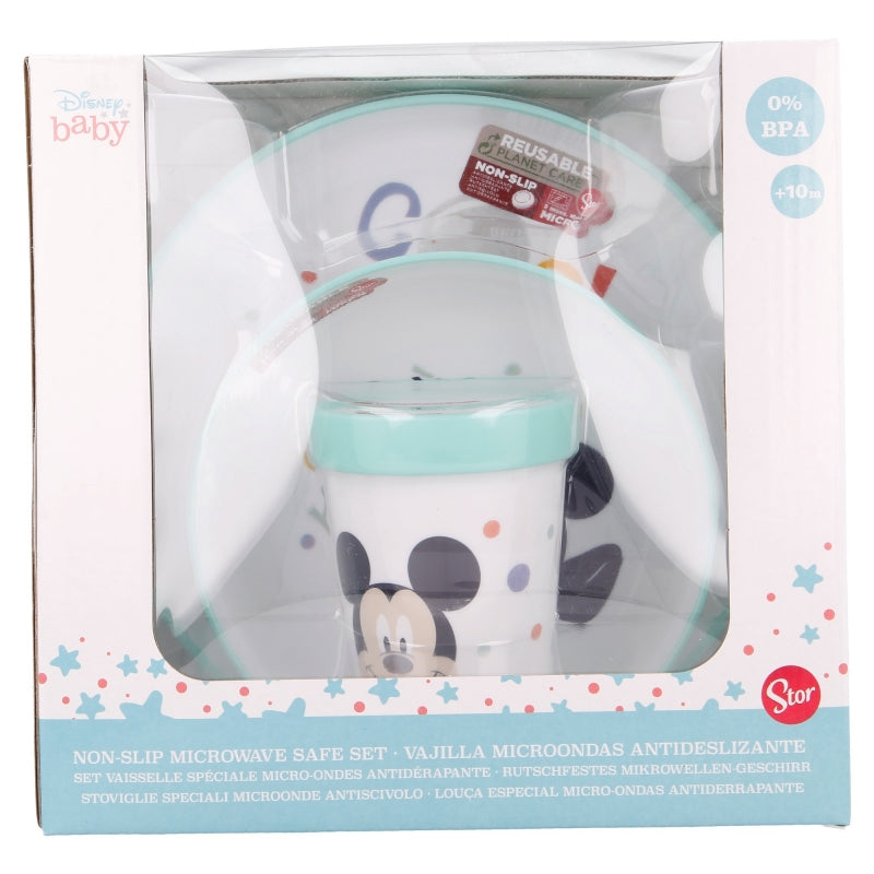 Mickey Mouse - 3-teiliges rutschfestes Frühstücks Set - Gift Box