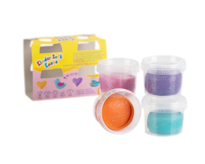 Kinder Soft Knete Bio Glitter 4x80g
