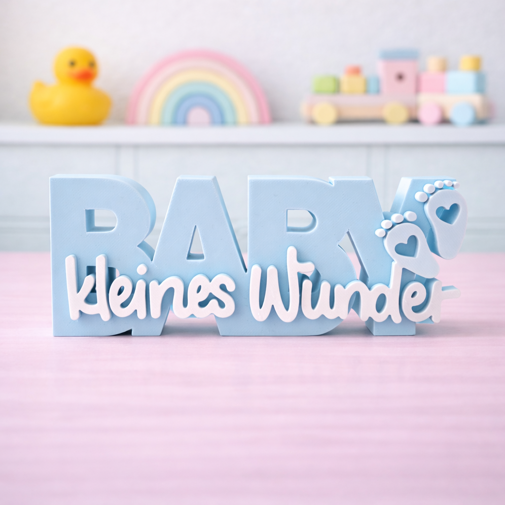 3D-Aufsteller Baby kleines Wunder blau