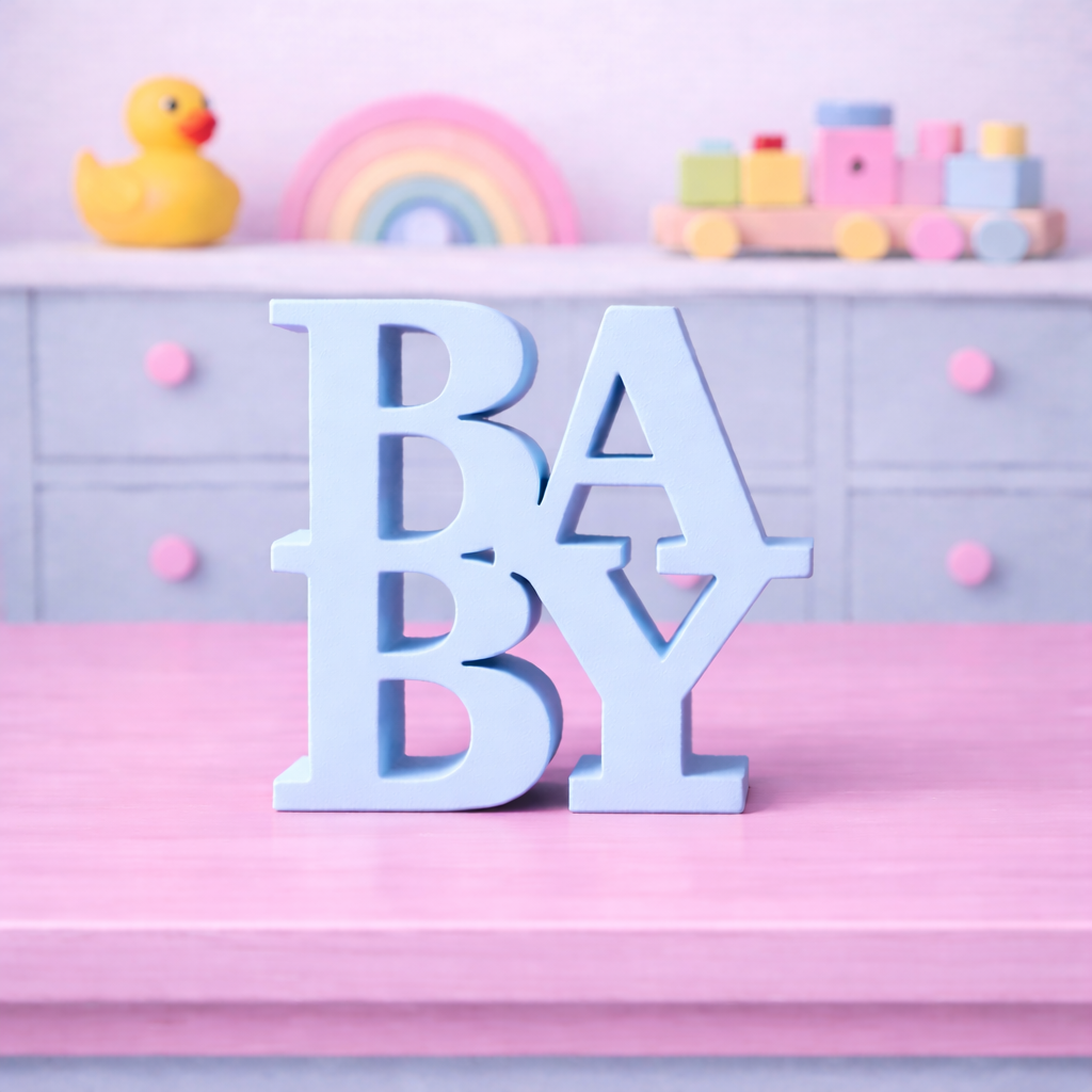3D-Aufsteller Baby hellblau 17cm