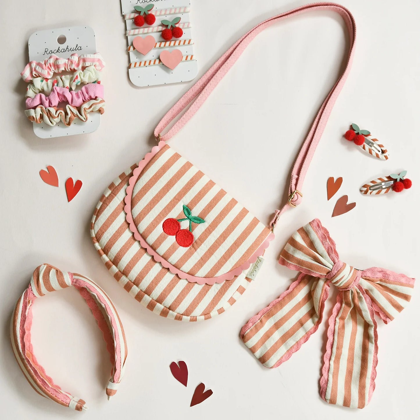 Rockahula Haarspangen / Stripy Cherry Clips