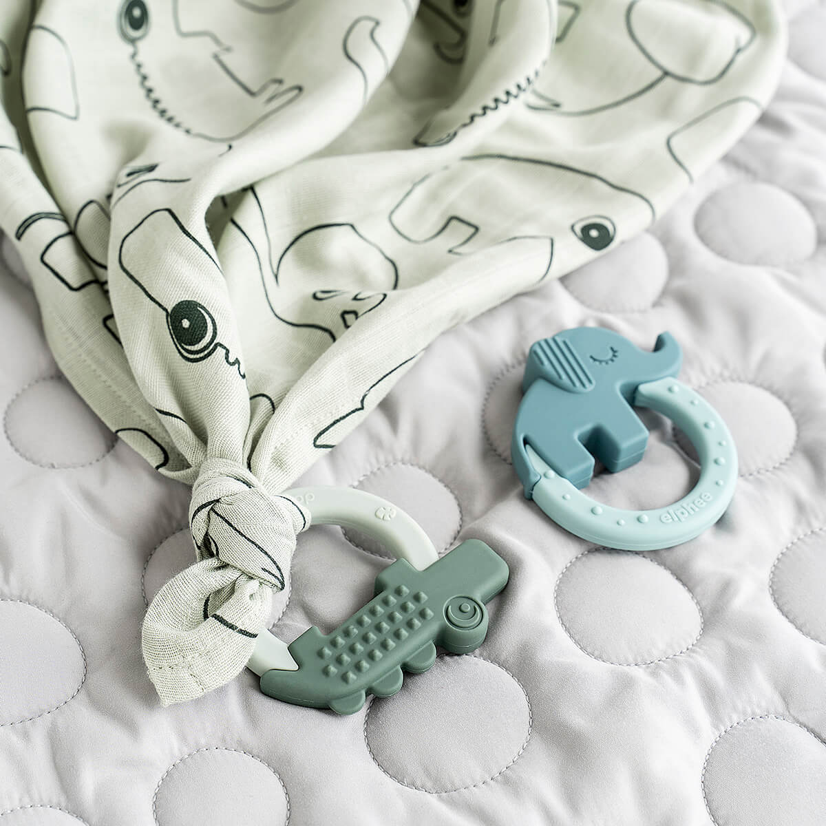Beißring 2-er Pack Deer friends Grün/Blau