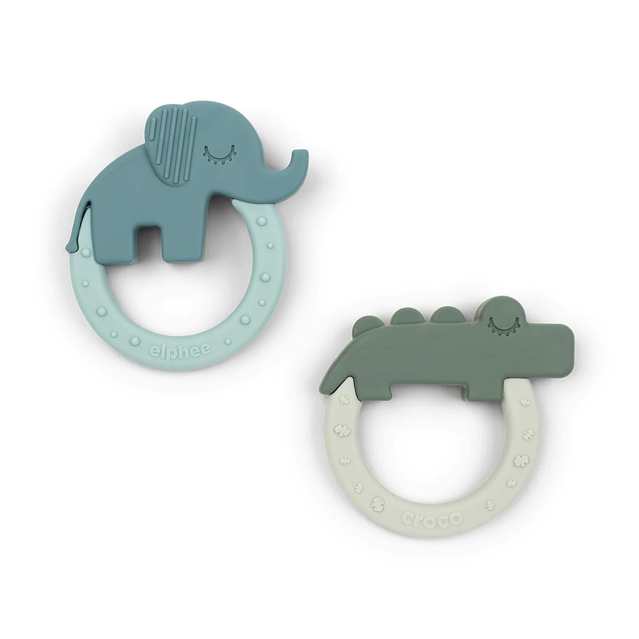 Beißring 2-er Pack Deer friends Grün/Blau