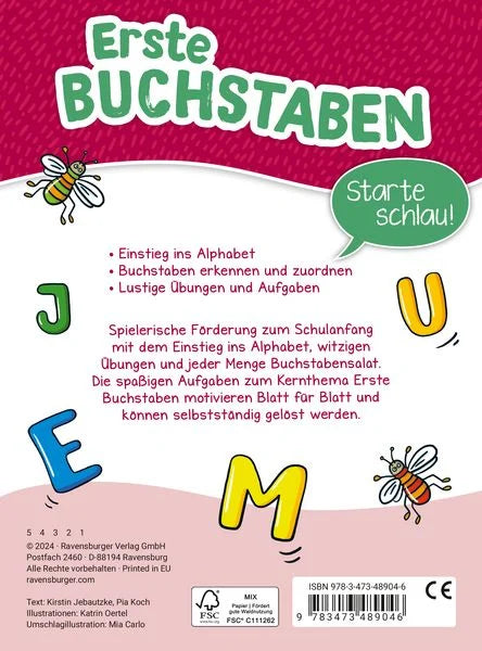 Mein Block zum Schulanfang: Erste Buchstaben - Lernbuch
