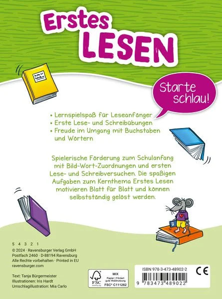 Mein Block zum Schulanfang: Erstes Lesen - Lernbuch