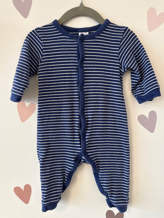 Pyjama gestreift blau Gr. 62/68