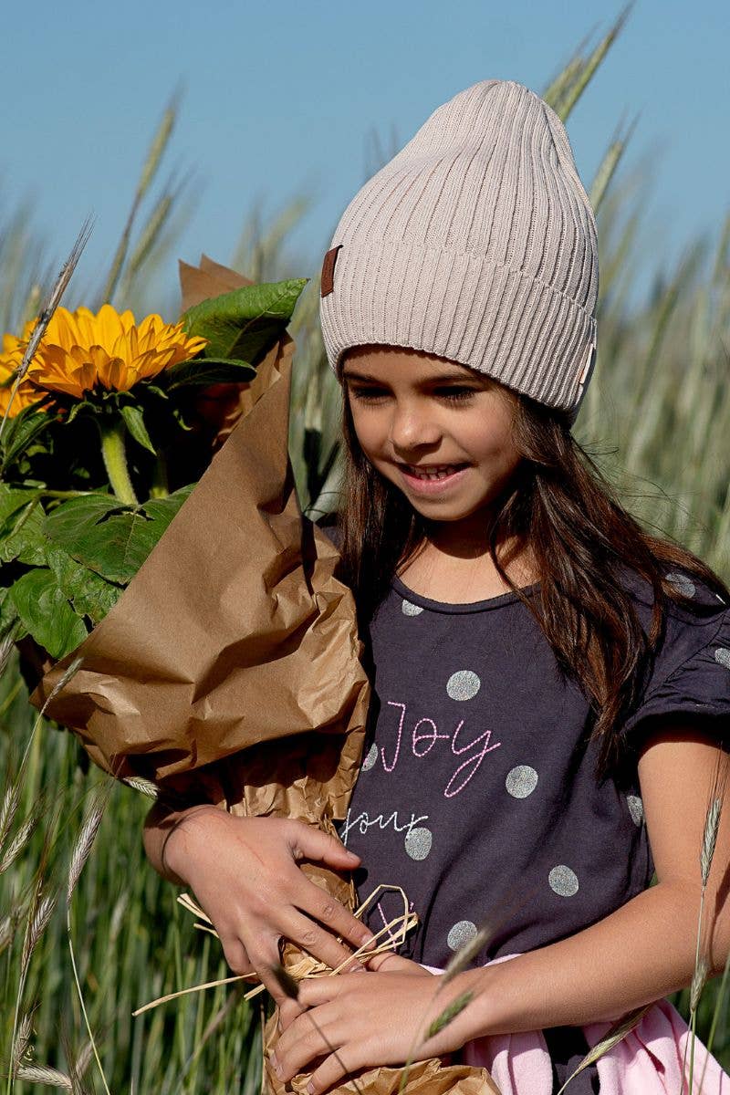 Mütze für Mädchen NICOLE 100% Baumwolle Beige / 50 cm (2-3 Jahre)