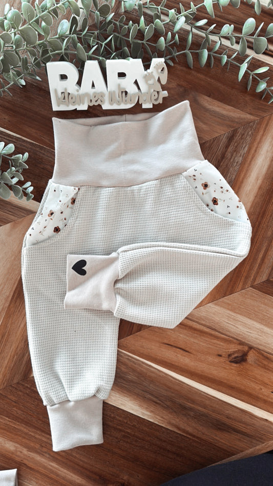 Mini Ella Pumphose mitwachsend beige Gr. 74