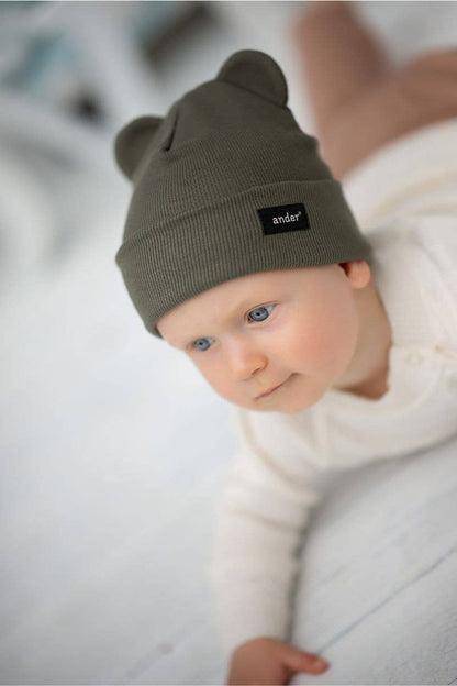 NOAH Beanie Bear in elastischer Grösse Dunkel-Beige / 3 - 5 Jahre