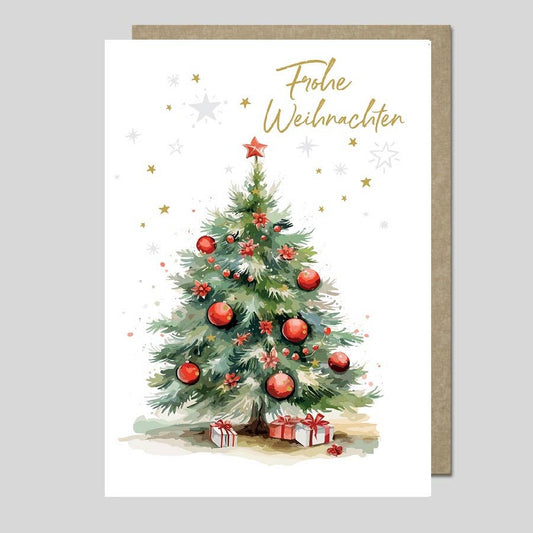 Edle Weihnachtskarte aus der Serie AQUARELLE UK-40208