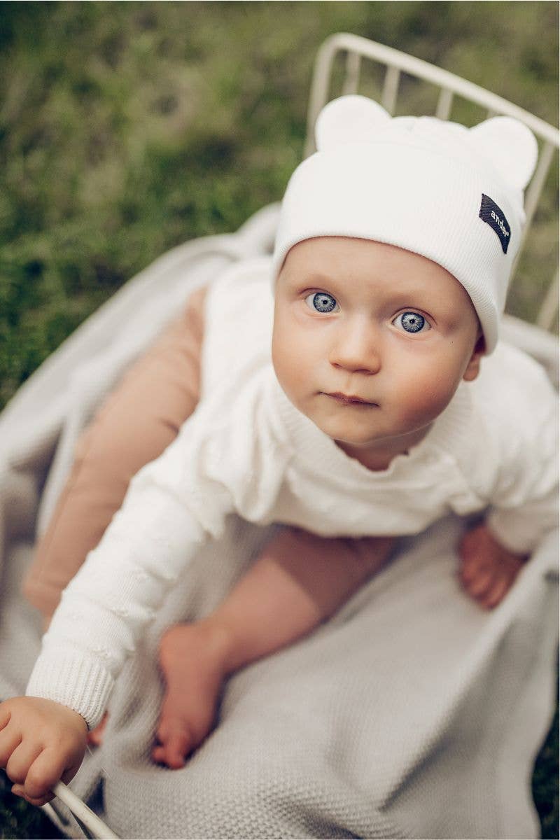Kindermütze aus gestrickter Baumwolle, elastisch Rosa / 3 - 5 Jahre