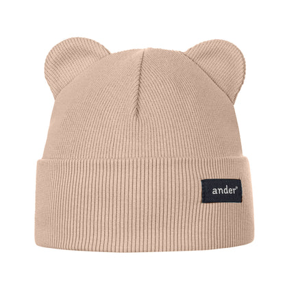NOAH Beanie Bear in elastischer Grösse Dunkel-Beige / 1-2 yo