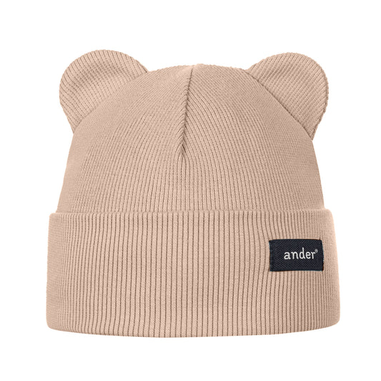 NOAH Beanie Bear in elastischer Grösse Dunkel-Beige / 1-2 yo