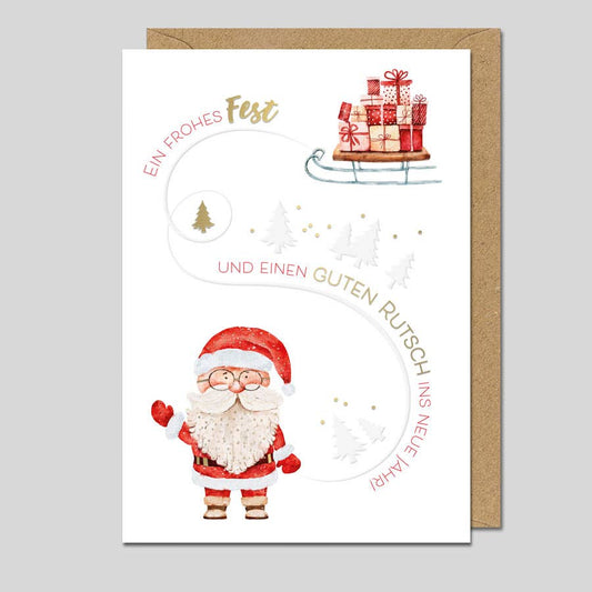Edle Weihnachtskarte aus der Serie AQUARELLE UK-40213