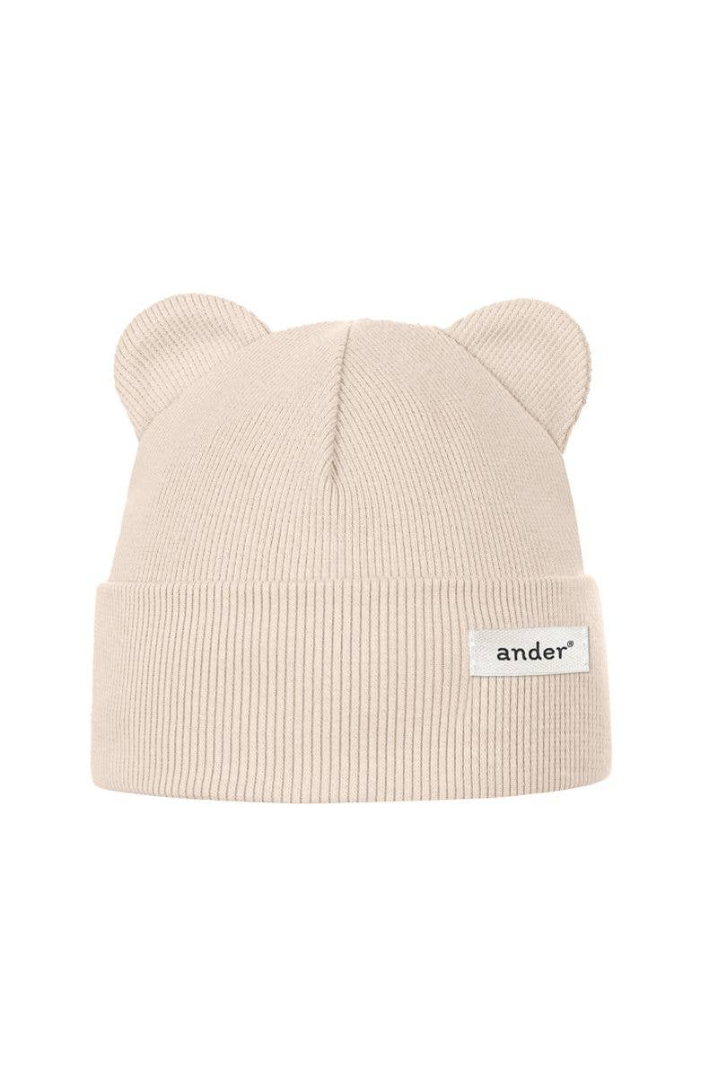 Kindermütze aus gestrickter Baumwolle, elastisch Rosa / 1-2 yo