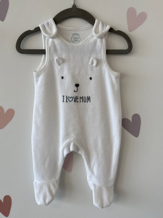 Strampler weiss Gr. 56