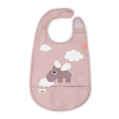Lätzchen mit Klettverschluss - Happy clouds - Rosa