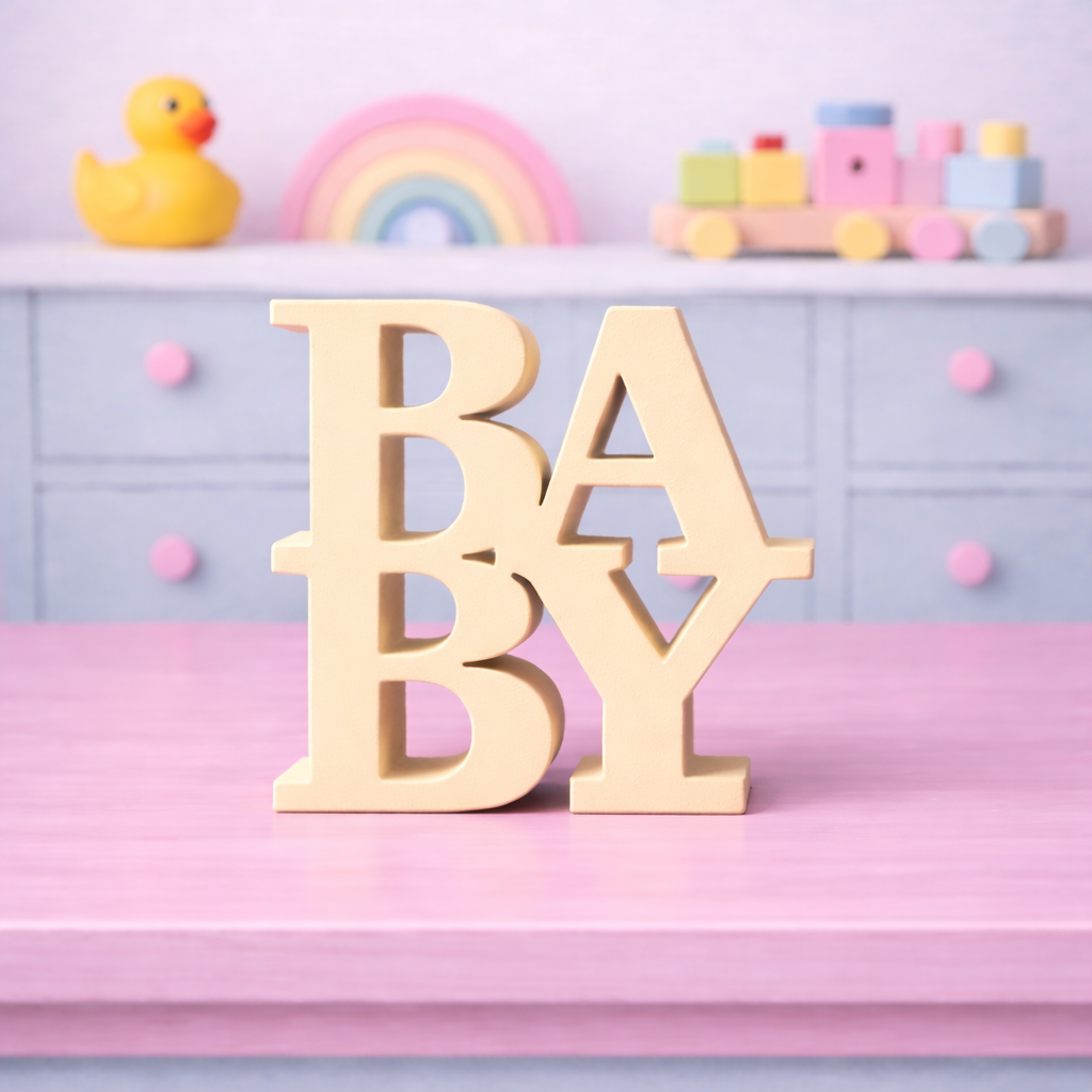3D-Aufsteller Baby beige 17cm