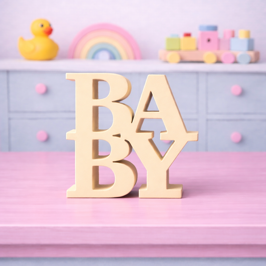 3D-Aufsteller Baby beige 17cm