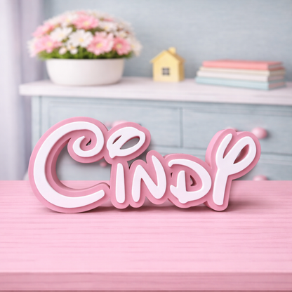 3D-Aufsteller Name in Disney Schrift