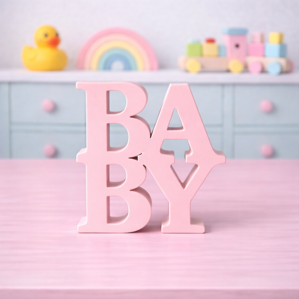 3D-Aufsteller Baby rosa 17cm