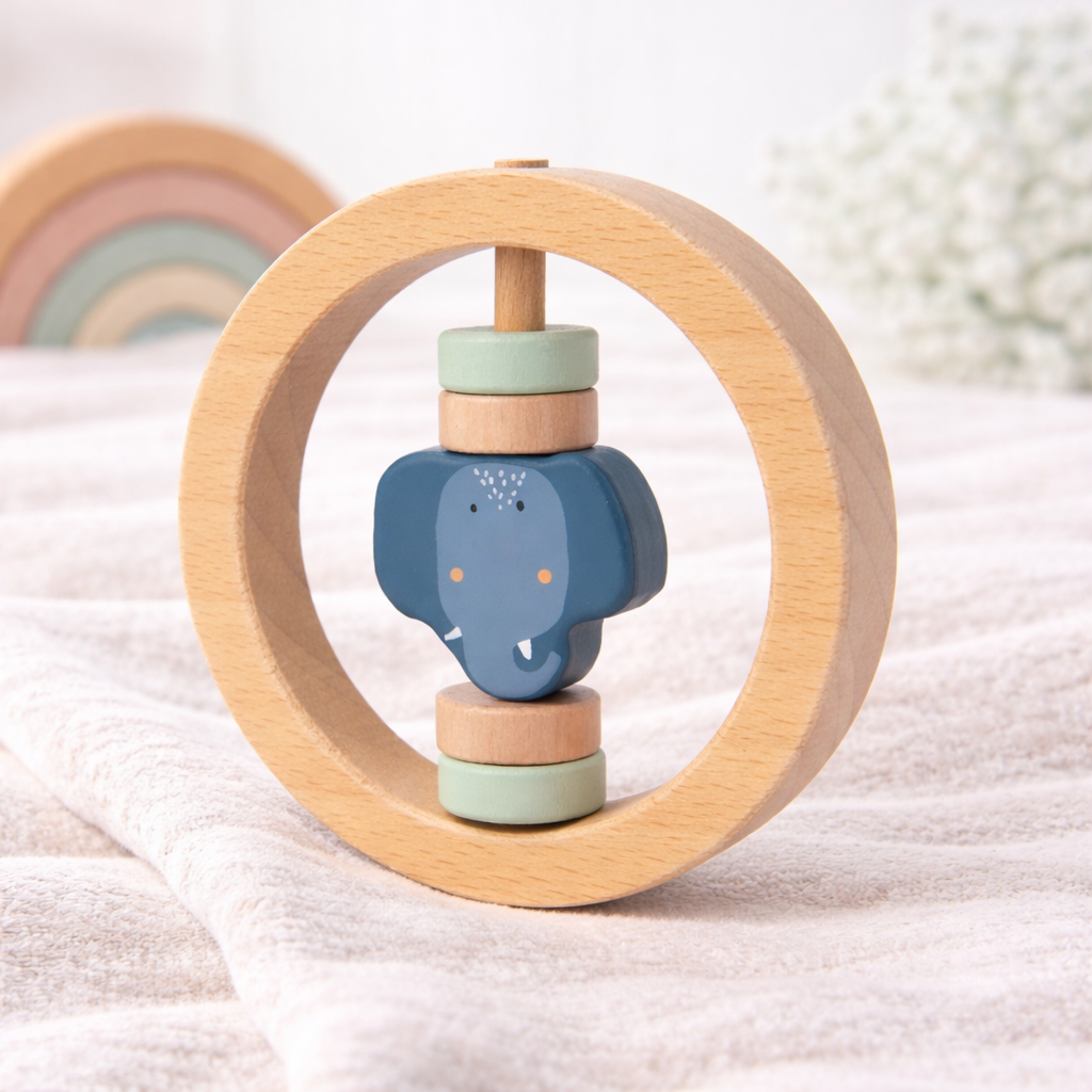 Holzrassel rund Elefant