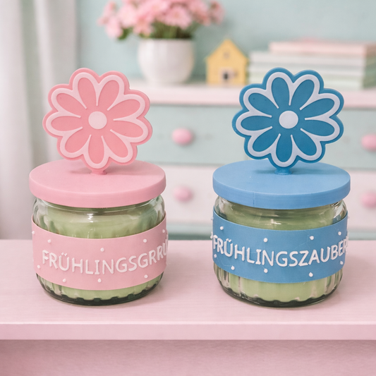 3D Kleine Frühlingskerzen Blume mit Spruch wählbar