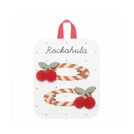 Rockahula Haarspangen / Stripy Cherry Clips