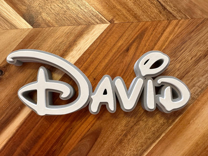 3D-Aufsteller Name in Disney Schrift