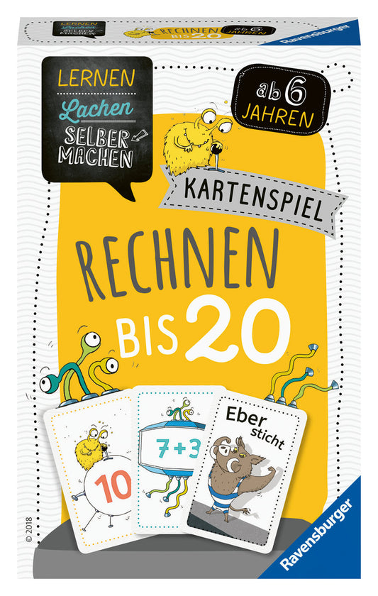 Rechnen bis 20, d ab 6 Jahren, 1-5 Spieler, Mathematik-Lernkartenspie