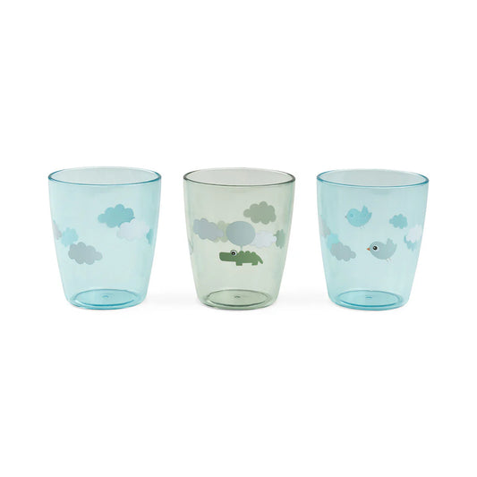 Yummi mini Glas 3-er Pack Happy clouds Grün