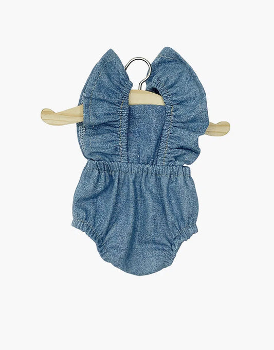 Lou Retro-Romper aus hellblauem Denim